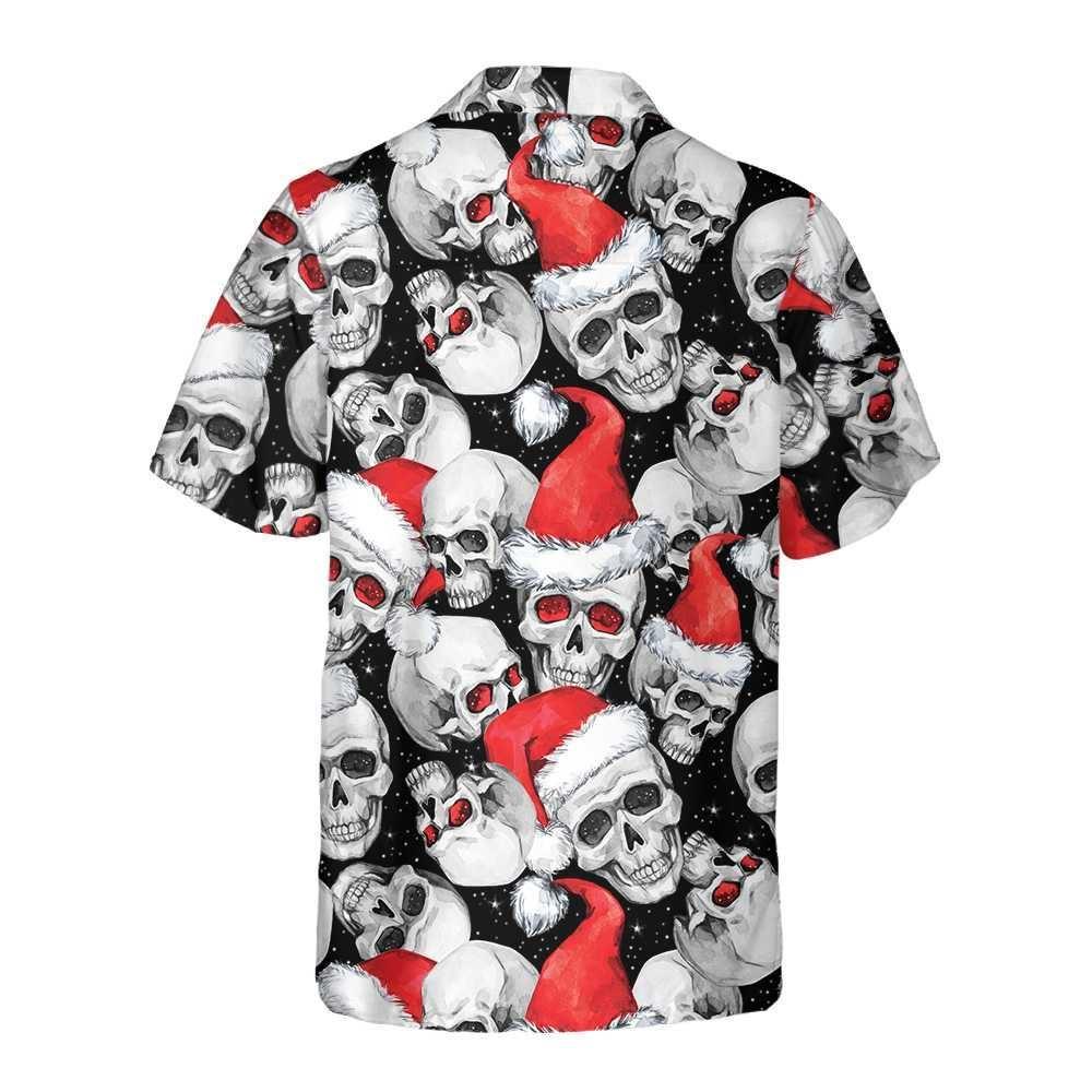Christmas Hawaiian Shirt, Christmas Santa Skull Hawaiian Shirt, Xmas Hawaiian Shirts