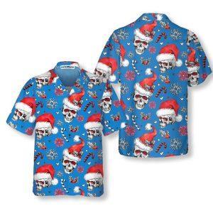 Christmas Hawaiian Shirt, Christmas Skulls With Candy&hellip;