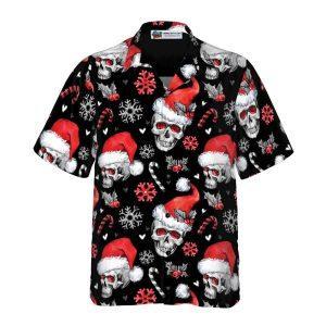 Christmas Hawaiian Shirt, Christmas Skulls With Candy&hellip;