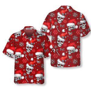 Christmas Hawaiian Shirt, Christmas Skulls With Candy&hellip;