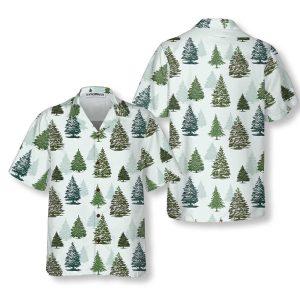 Christmas Hawaiian Shirt, Christmas Tree Pattern Shirt&hellip;