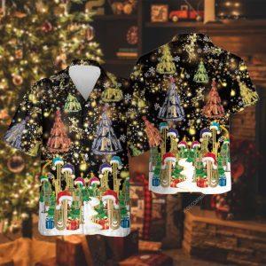 Christmas Hawaiian Shirt, Christmas Trombone Set Hawaiian&hellip;