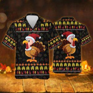 Christmas Hawaiian Shirt, Christmas Turkey Thanksgiving Aloha&hellip;