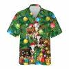 Christmas Hawaiian Shirt, Cute Santa Snowman Christmas Icon Unisex Hawaiian Shirt, Xmas Hawaiian Shirts