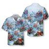 Christmas Hawaiian Shirt, Dragonfly Shaped Christmas Tree Shirt, Xmas Hawaiian Shirts