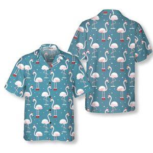 Christmas Hawaiian Shirt, Flamingo On Christmas Holiday&hellip;