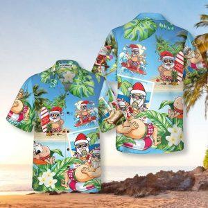 Christmas Hawaiian Shirt, Funny Santa Claus In&hellip;