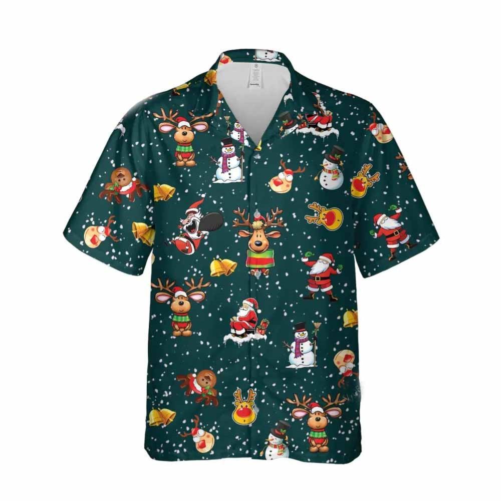 Christmas Hawaiian Shirt, Lovely Reindeer Christmas Icon Unisex Hawaiian Shirt, Xmas Hawaiian Shirts