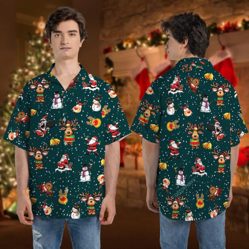Christmas Hawaiian Shirt, Lovely Reindeer Christmas Icon Unisex Hawaiian Shirt, Xmas Hawaiian Shirts