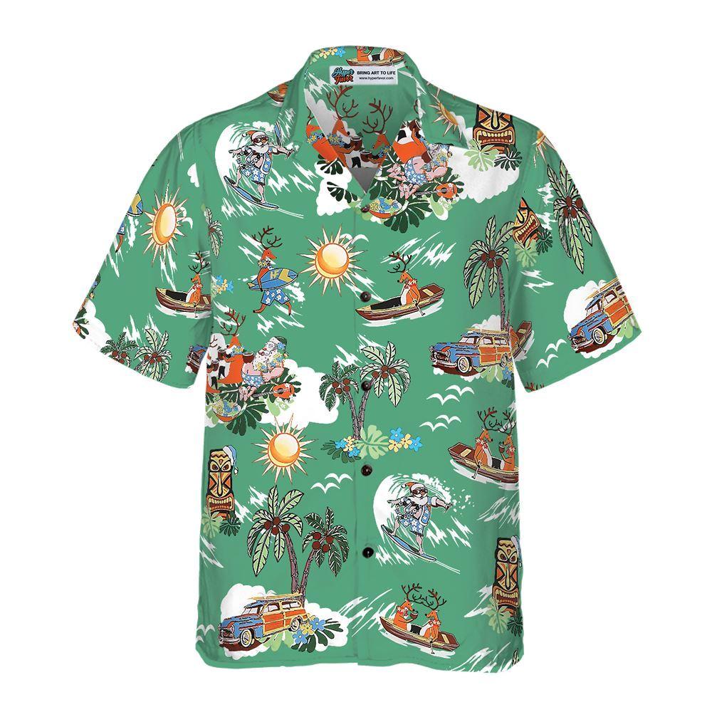 Christmas Hawaiian Shirt, Merry Christmas Santa Claus Funny Hawaiian Shirt, Xmas Hawaiian Shirts