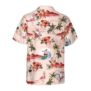 Christmas Hawaiian Shirt, Santa Beach Christmas Pattern Hawaiian Shirt, Xmas Hawaiian Shirts