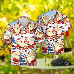 Christmas Hawaiian Shirt, Santa Cheers Hawaiian Shirts&hellip;