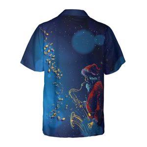 Christmas Hawaiian Shirt, Santa Claus Play The Saxophone Hawaiian Shirt, Xmas Hawaiian Shirts