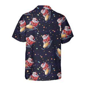 Christmas Hawaiian Shirt, Santa Claus Riding Snowmobile Christmas Hawaiian Shirt, Xmas Hawaiian Shirts