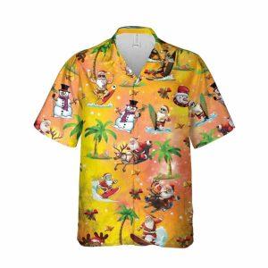 Christmas Hawaiian Shirt, Santa Clause Surfing Unisex&hellip;