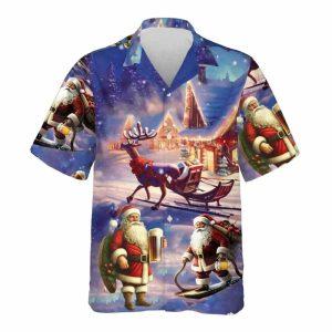 Christmas Hawaiian Shirt, Santa Drinking Beer Hawaiian&hellip;