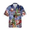 Christmas Hawaiian Shirt, Santa Enjoys Summer Button Down Hawaiian Shirt, Xmas Hawaiian Shirts