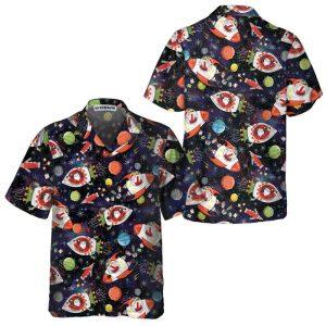 Christmas Hawaiian Shirt, Santa In Outer Space Hawaiian Shirt, Xmas Hawaiian Shirts