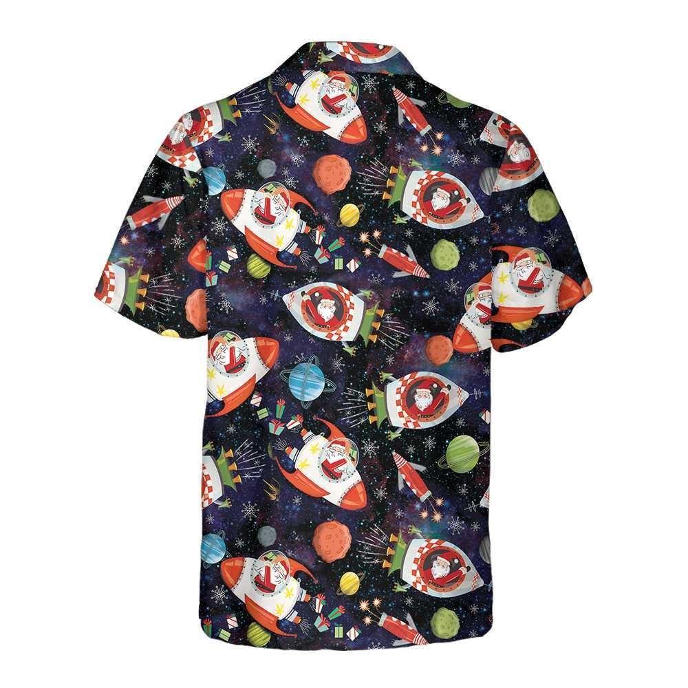Christmas Hawaiian Shirt, Santa In Outer Space Hawaiian Shirt, Xmas Hawaiian Shirts