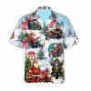 Christmas Hawaiian Shirt, Santa Pine Tree Unisex Hawaiian Shirt, Xmas Hawaiian Shirts