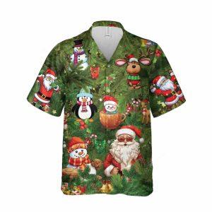 Christmas Hawaiian Shirt, Santa Pine Tree Unisex&hellip;