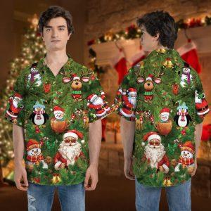 Christmas Hawaiian Shirt, Santa Pine Tree Unisex&hellip;