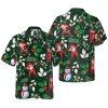 Christmas Hawaiian Shirt, Santa On Motorcycle Blue Christmas Hawaiian Shirt For Men, Xmas Hawaiian Shirts
