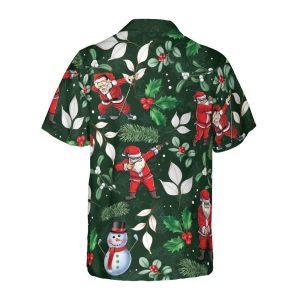 Christmas Hawaiian Shirt, Santa Playing Golf Pattern Hawaiian Shirt, Xmas Hawaiian Shirts