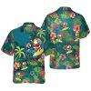 Christmas Hawaiian Shirt, Santa With American Flag Comic Style Hawaiian Shirts, Xmas Hawaiian Shirts