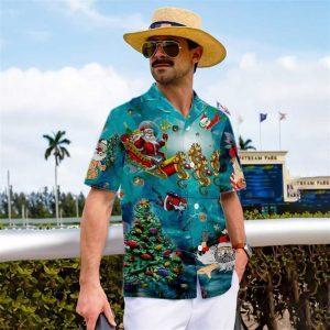 Christmas Hawaiian Shirt, Scuba Diving Santa Claus&hellip;