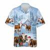 Christmas Hawaiian Shirt, Simmental Cattle Christmas Hawaiian Shirts, Xmas Hawaiian Shirts