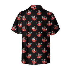 Christmas Hawaiian Shirt, Skeleton Drinking In Santa&hellip;