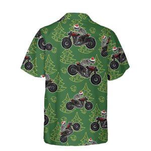 Christmas Hawaiian Shirt, Skeleton Riding Motorcycle Christmas&hellip;