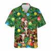 Christmas Hawaiian Shirt, Xmas Clarinet Trumpet Button Down Hawaiian Shirt, Xmas Hawaiian Shirts