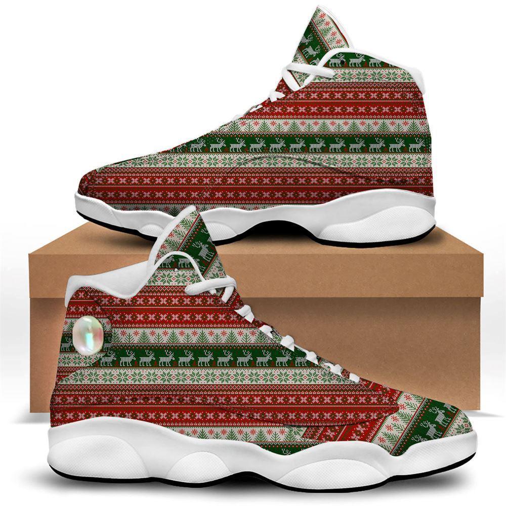 Christmas JD13 Shoes, Christmas Shoes, Knitted Merry Christmas Print Pattern Jd13 Shoes, Christmas Shoes 2023