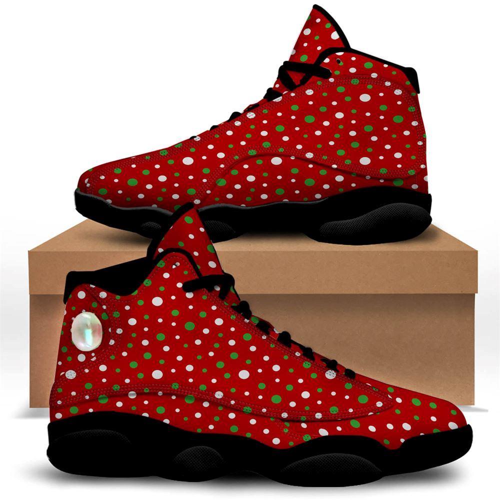 Christmas JD13 Shoes, Christmas Shoes, Polka Dot Christmas Style Print Pattern Jd13 Shoes, Christmas Shoes 2023