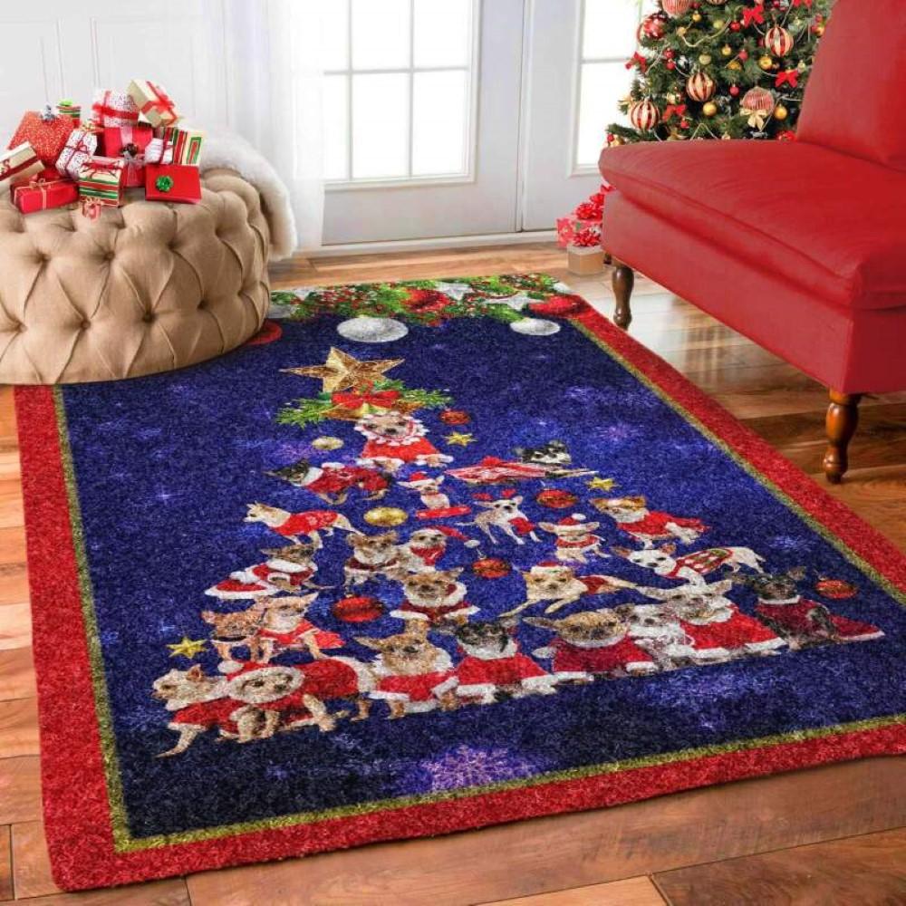 Christmas Rugs, Christmas Area Rugs, Chihuahua Christmas Limited Edition Rug, Christmas Floor Mats