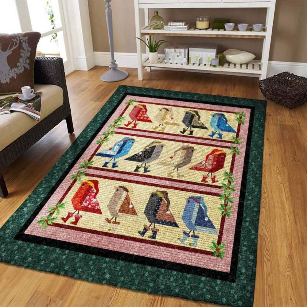 Christmas Rugs, Christmas Area Rugs, Christmas Bird Limited Edition Rug, Christmas Floor Mats