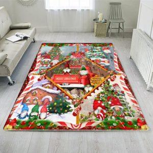Christmas Rugs, Christmas Area Rugs, Christmas Gnome Rug, Christmas Floor Mats
