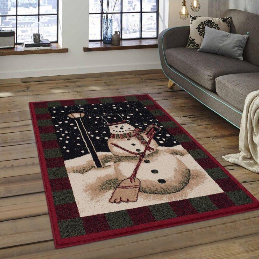 Christmas Rugs, Christmas Area Rugs, Christmas Snowman Limited Edition Rug, Christmas Floor Mats