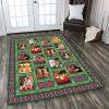 Christmas Rugs, Christmas Area Rugs, Dreamy Snowman With Christmas Tree Limited Edition Rug, Christmas Floor Mats