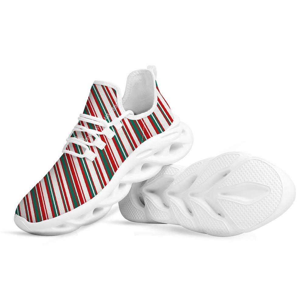 Christmas Shoes, Christmas Running Shoes, Candy Cane Stripe Christmas Print White Max Soul Shoes, Christmas Shoes 2023