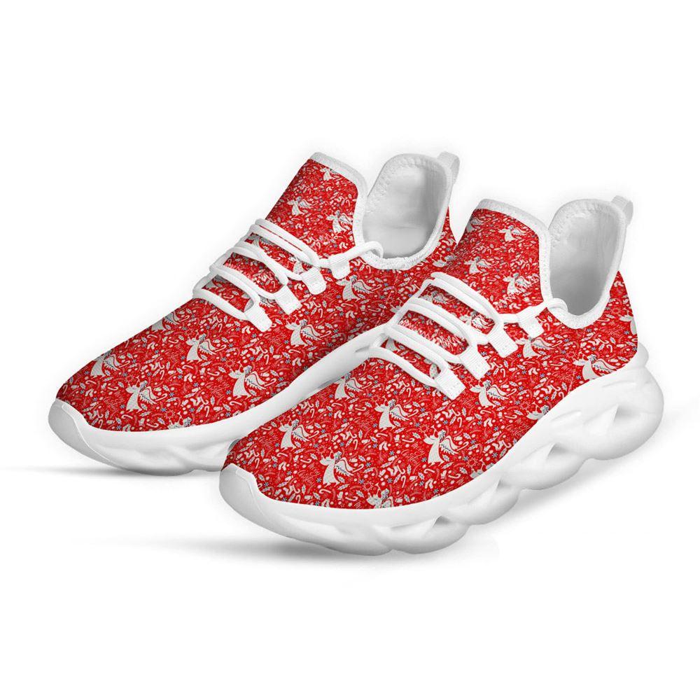Christmas Shoes, Christmas Running Shoes, Christmas Angel Print Pattern White Max Soul Shoes, Christmas Shoes 2023