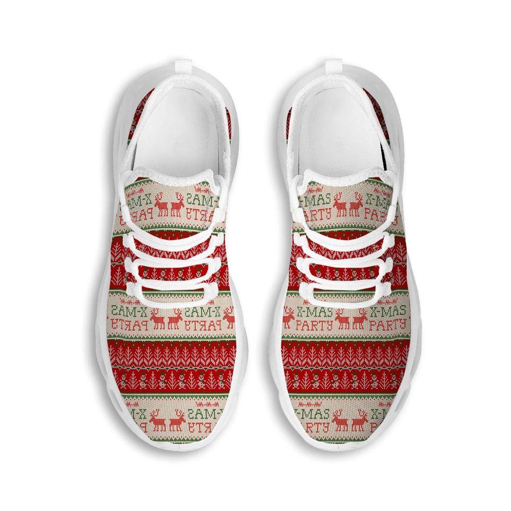 Christmas Shoes, Christmas Running Shoes, Festive Christmas Knitted Print Pattern White Max Soul Shoes, Christmas Shoes 2023