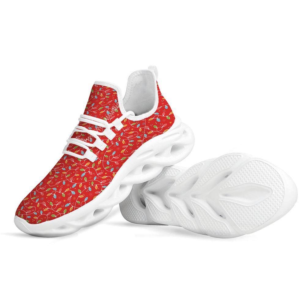 Christmas Shoes, Christmas Running Shoes, Holiday Lights Christmas Print White Max Soul Shoes, Christmas Shoes 2023