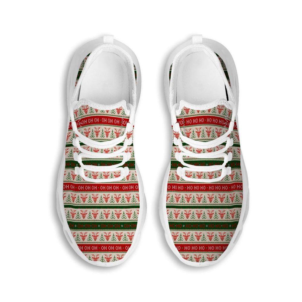Christmas Shoes, Christmas Running Shoes, Knitted Christmas Print Pattern White Max Soul Shoes, Christmas Shoes 2023