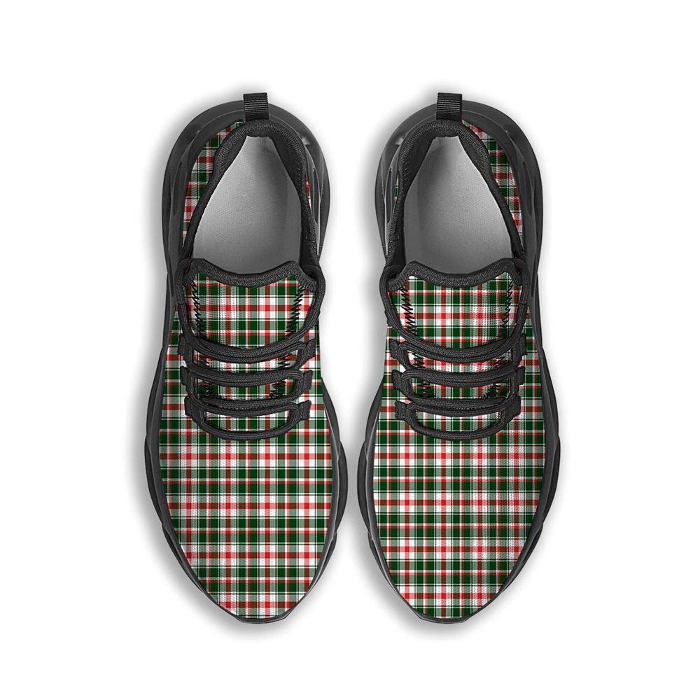 Christmas Shoes, Christmas Running Shoes, Madras Plaid Christmas Print Black Max Soul Shoes, Christmas Shoes 2023