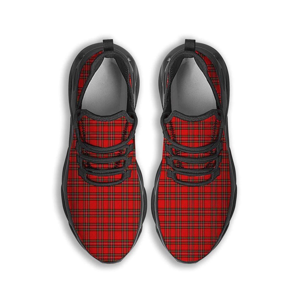 Christmas Shoes, Christmas Running Shoes, Tartan Christmas Scottish Print Pattern Black Max Soul Shoes, Christmas Shoes 2023