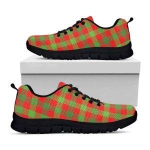 Christmas Sneaker, Christmas Buffalo Plaid Print Running Shoes, Christmas Shoes, Christmas Running Shoes, Christmas Shoes 2023