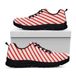 Christmas Sneaker, Christmas Candy Cane Stripe Print Running Shoes, Christmas Shoes, Christmas Running Shoes, Christmas Shoes 2023